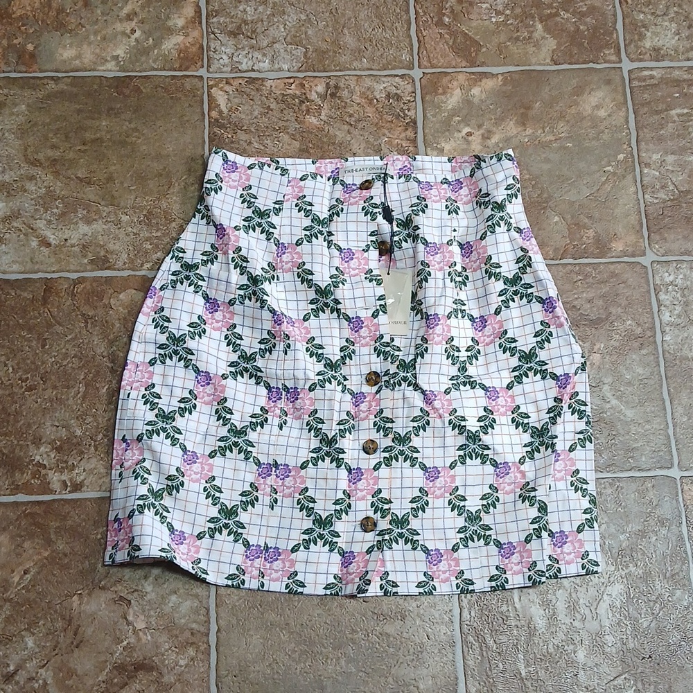 NWT The East Order flowered mini Skirt Size small